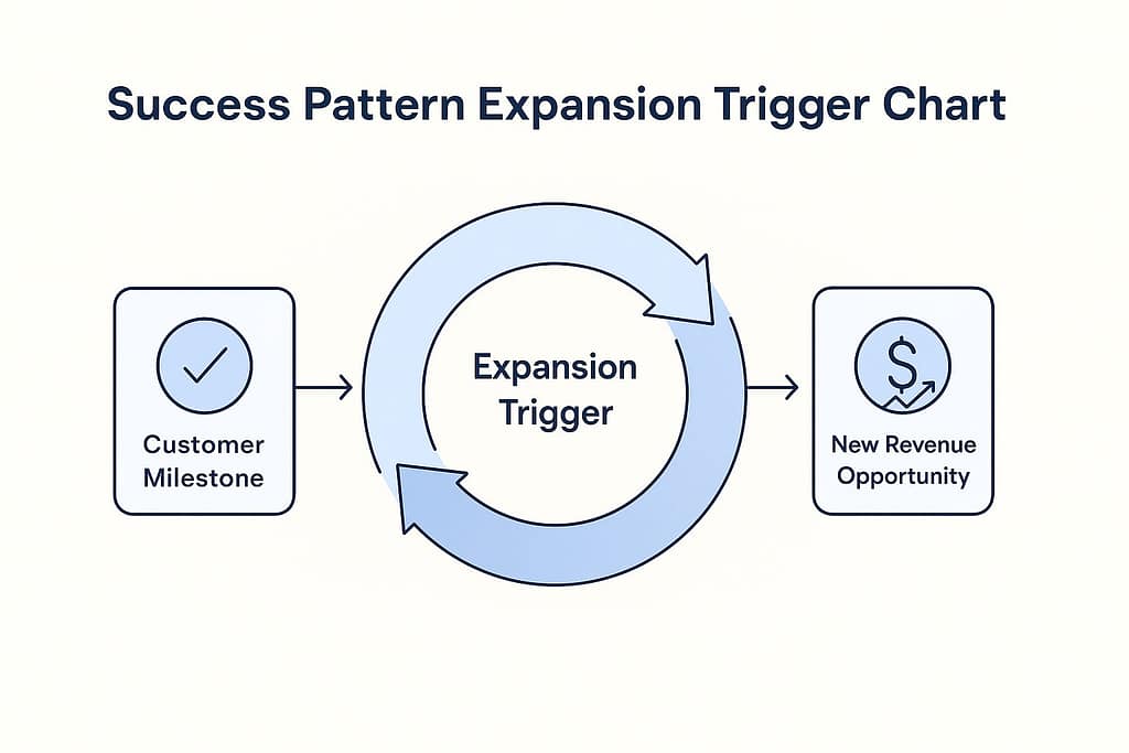 Success Pattern Expansion Trigger Chart with milestone, trigger, and revenue steps